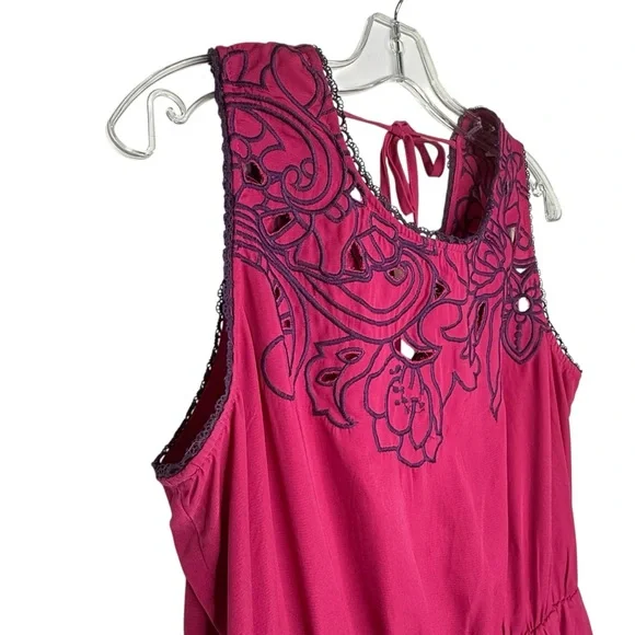 Market & Spruce Magenta Dress with Purple Trim - Picture 5 of 11
